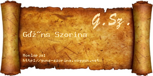 Güns Szorina névjegykártya